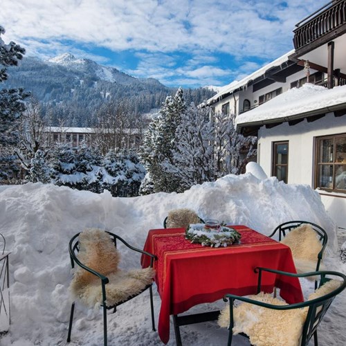 Hotel St Georg, Ski Accommodation in Bad Hofgastein, Austria, snowy terrace