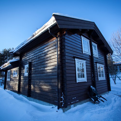 Bardola log cabins in the snow, Geilo ski resort, ski Norway