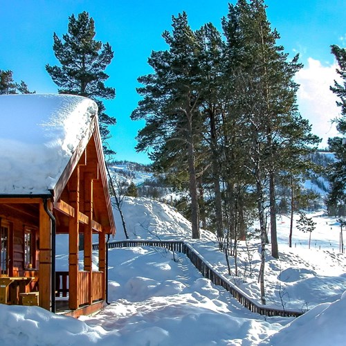 veranda in the snow, Geilolia cabins-Geilo ski resort, Norway