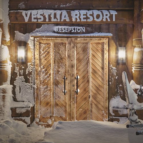 Front door at Vestlia resort ski hotel, Geilo, Ski Norway