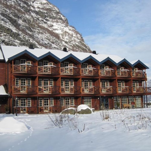 snowy exterior at Flamsbrygga Hotel-Flam-Norway-ski and fjord experience