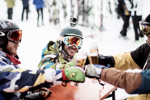 Madonna di Campiglio ski resort-Italy-beers on the mountain