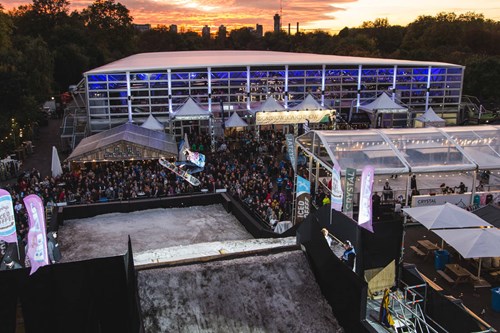 london ski show-sunset at the telegraph ski and snowboard festival
