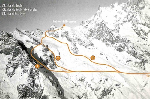Chamonix-off-piste-guided-ski-routes-Glacier de Toule-Italy