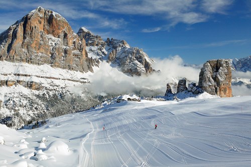 empty pistes in cortina-ski italy