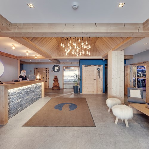 Hotel L'Avancher in Val d'Isere ski resort reception