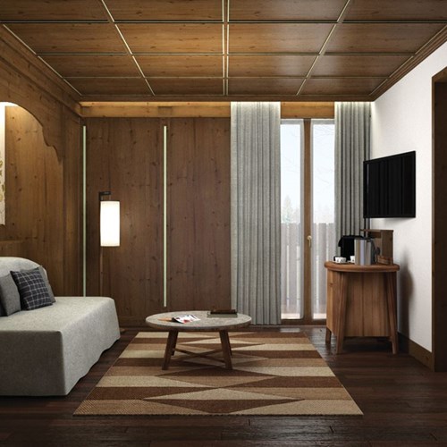 Faloria Mountain Spa Resort, Cortina ski hotel, suite living area