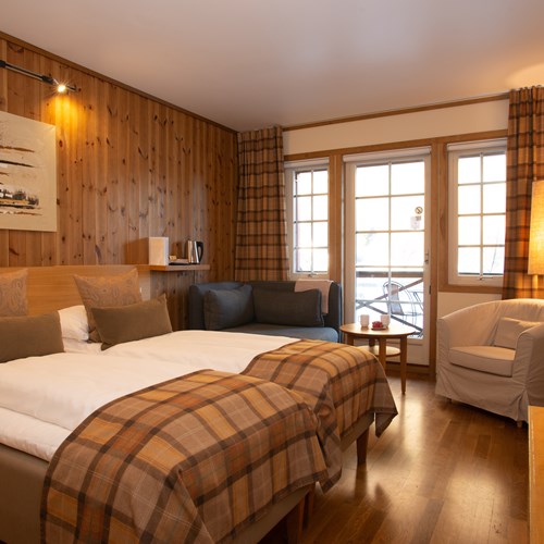 twin room with a balcony Flamsbrygga Hotel in Flam, Norway