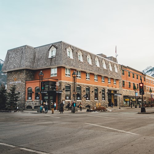 Mount Royal Hotel in Banff exterior in winter