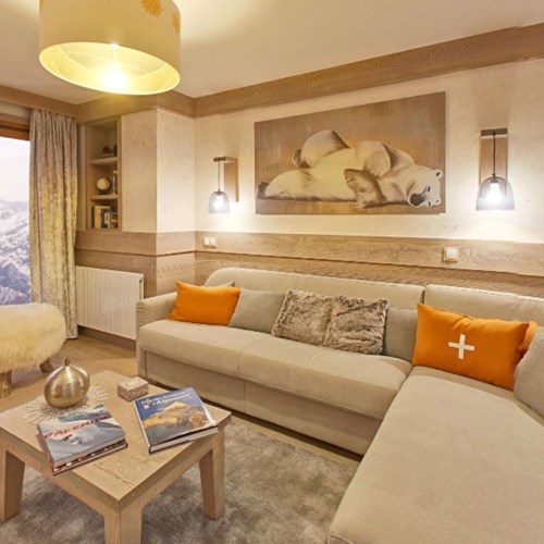 l'hévana apartments in Meribel, lounge