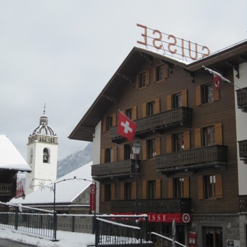 exterior of Hotel Suisse in Champery