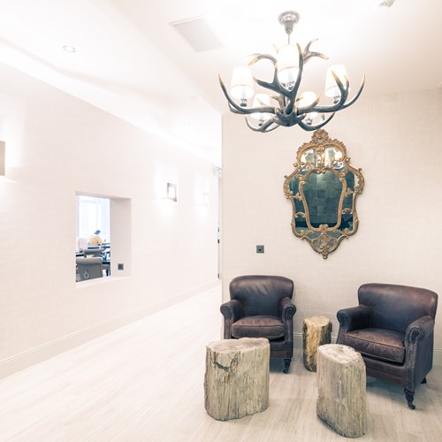 hallway seating area at Le White Champery