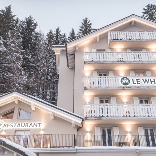 front of Hotel Le White Champery