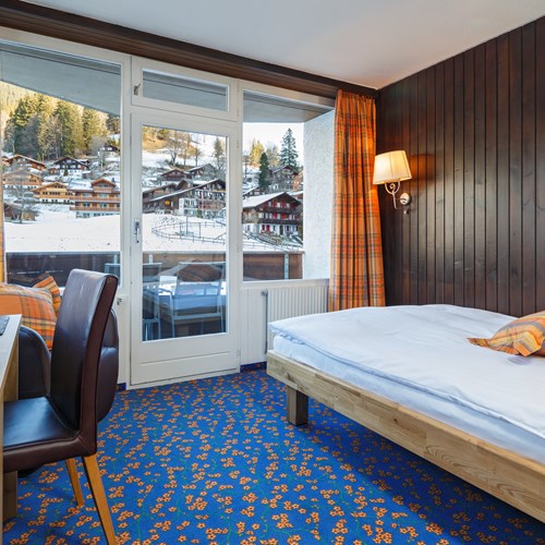 single room at the Hotel Derby in Grindelwald