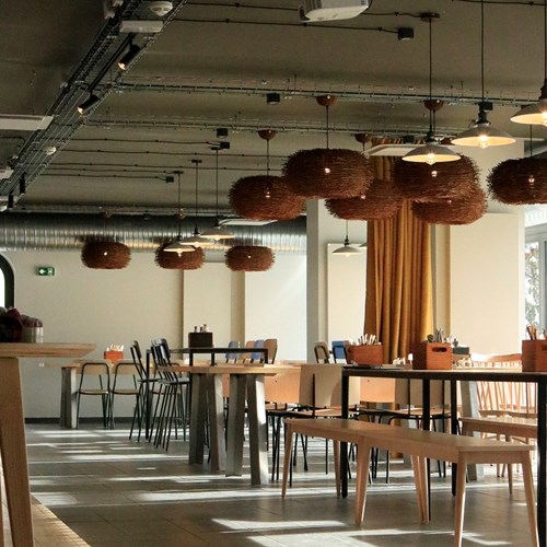 The People Hostel restaurant bench seating.jpg