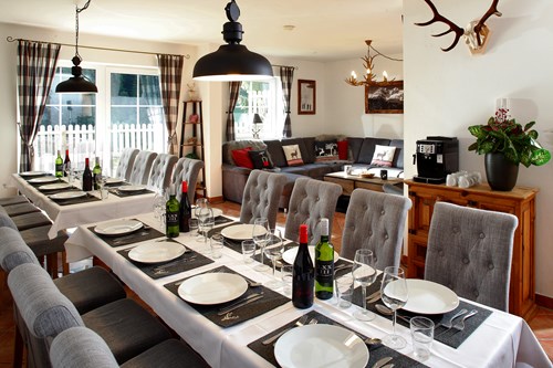 Chalet Fauner St Anton ski accommodation dining room table