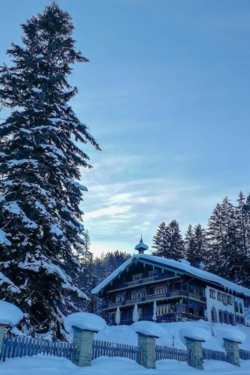 The Museum St Anton Restaurants chalet in the snow