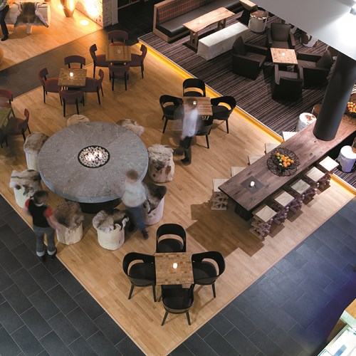 lobby from above at the Radisson Blu Trysil