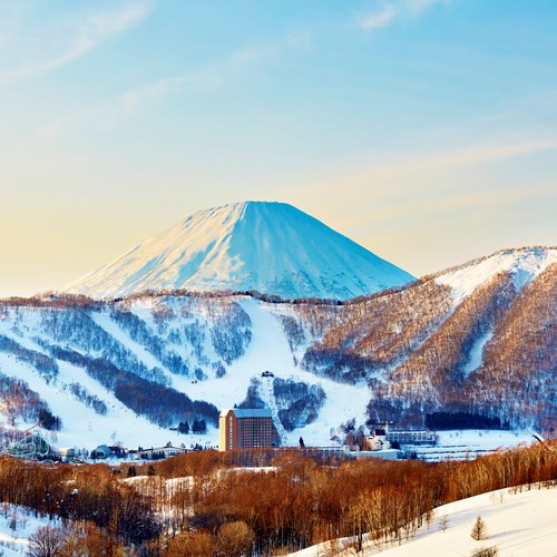 Westin ski hotel, Rusutsu ski resort - Japan - hotel exterior during day