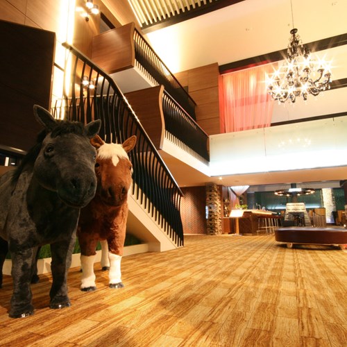 Niseko northern resort-Ski Japan-lobby area with horses