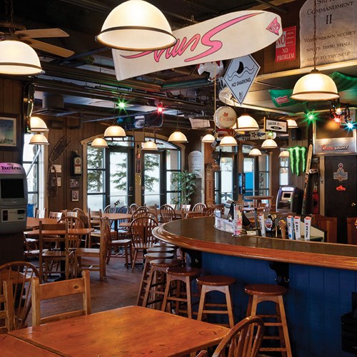 Bar and grill at Coast Sundance Ski Lodge, Sun Peaks in Canada