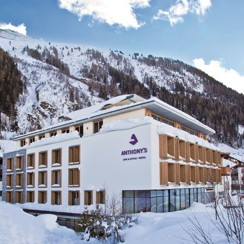 Exterior of Anthony's Hotel, ski accommodation in St Anton, Austria