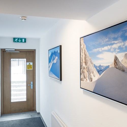 Little Haus, ski accommodation in St Anton, Austria. Corridor and interior.