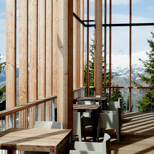 ski in, ski out hotel in Les Arcs, Aiguille Grive Hotel, France - Terrace