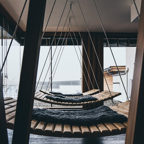 The Crystal Lifestyle Hotel, ski accommodation, Austria, indoor hammocks