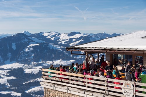Ski resort in Austria - St Johann. Apres skiing, rooftop bar