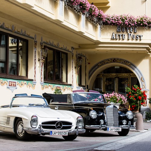 Hotel Alte Post, ski accommodation St Anton, Austria. Exterior entrance