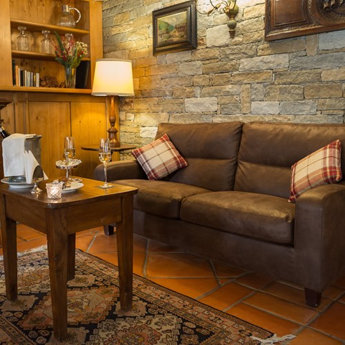 Hotel Gran Baita Courmayeur sofa in the bar area