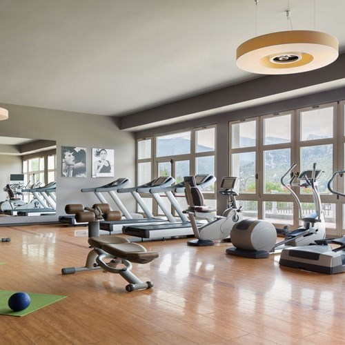 gym at the Hotel Cristallo in Cortina, Italy ski accommdoation