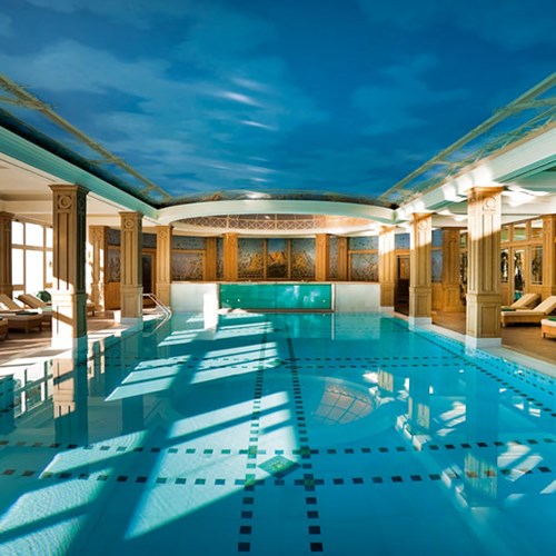 indoor pool at the Hotel Cristallo in Cortina, Italy