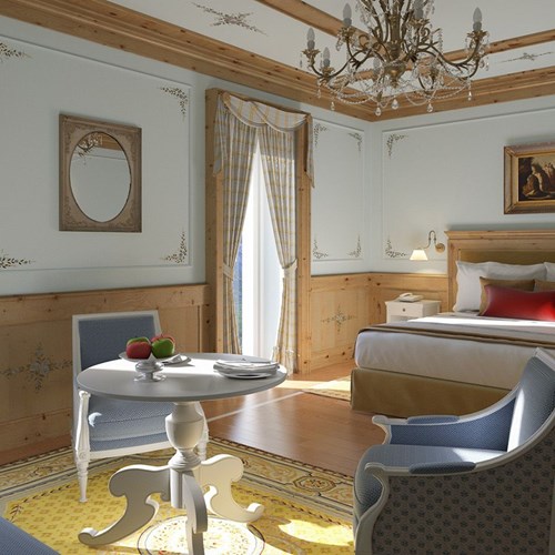 Superior room at the Hotel Cristallo in Cortina, Italy ski accommodation