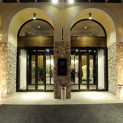 front doors of the Grand Hotel Savoia Cortina