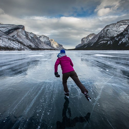 Ice skating on lake louise, multi centre