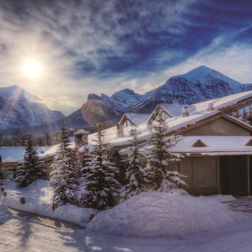 Lake Louise Inn Exterior In winter
