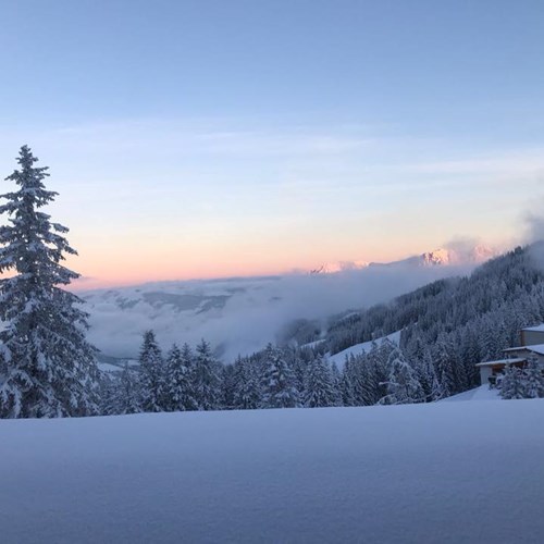 Kitzbuhel sunset snow
