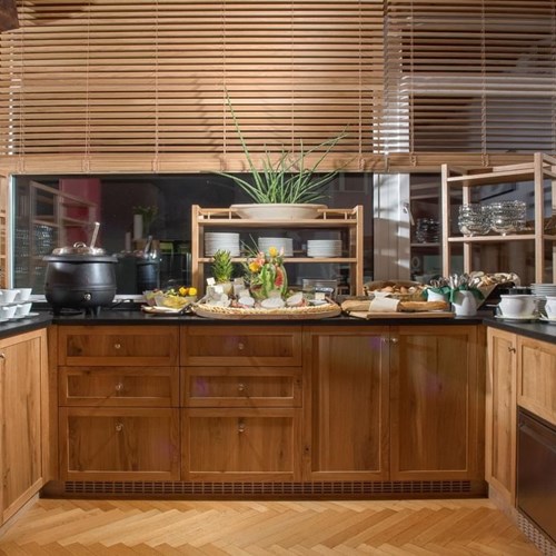 Breakfast buffet at Hotel Fischer, ski accommodation in St Johann, Austria