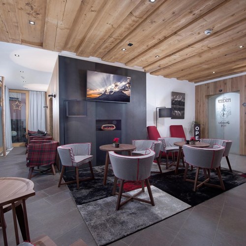 Communal area at Hotel Fischer, ski accommodation in St Johann, Austria