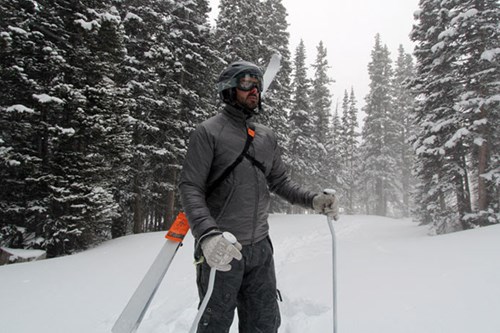 Ski carry system, off piste skiing