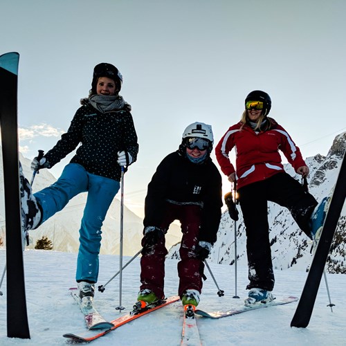 Chamonix Photoshoot sunset skiing