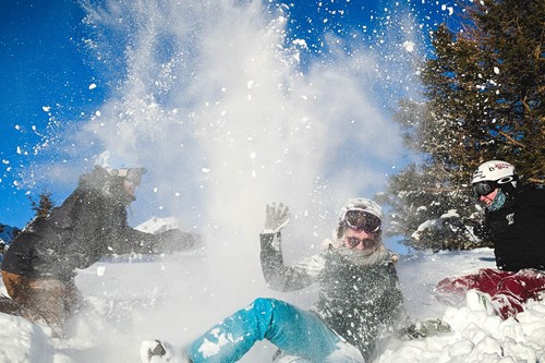 Chamonix Photoshoot throwing snow
