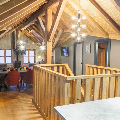 chalet the loft chamonix stairs to dining area