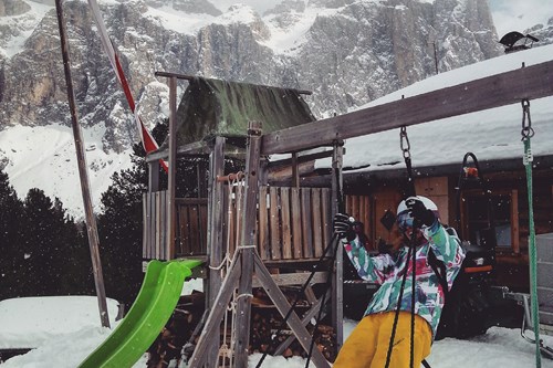 Mountain swings in Selva Val Gardena