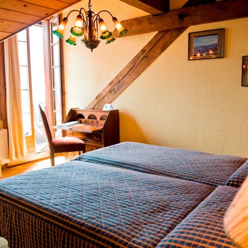 double room with a Jungfrau view at Hotel Belvedere Wengen, Switzerland
