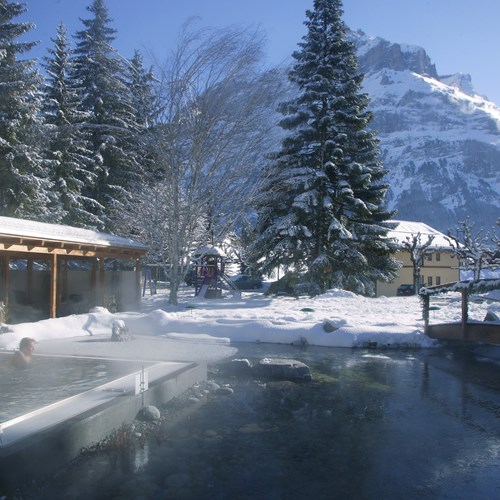 Hotel Belvedere-ski accommodation in Grindelwald-outdoor saltwater hot tub