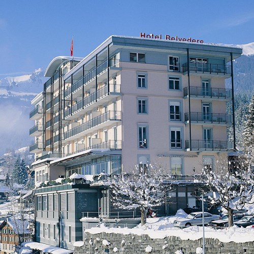 Hotel Belvedere-ski hotel in Grindelwald-hotel exterior and mountain view