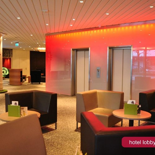 lobby of the H+ Hotel and spa in Engelberg